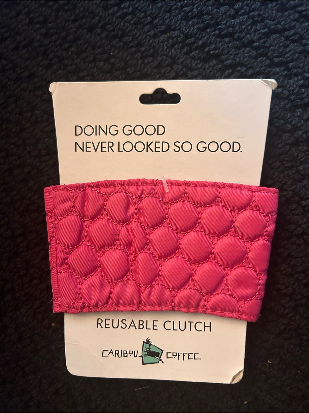 Pink Quilted Reusable Clutch Sleeve with Plaid Interior